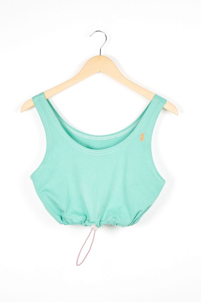 Renovación urbana rehecha a partir de bungee hem Top de marca verde vintage #1
