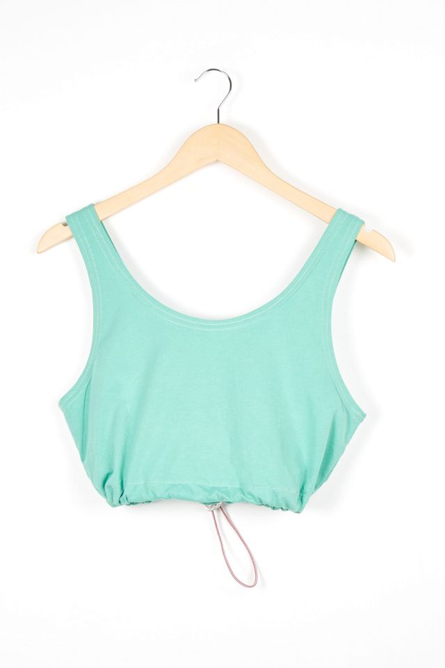 Renovación urbana rehecha a partir de bungee hem Top de marca verde vintage #2