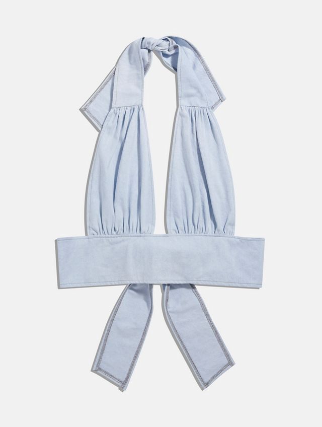 Urban Renewal Remade From Vintage Denim Halterneck Crop Top #5