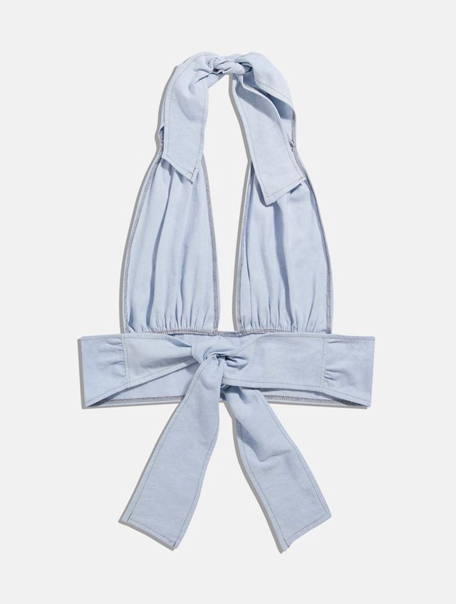 Urban Renewal Remade From Vintage Denim Halterneck Crop Top #6