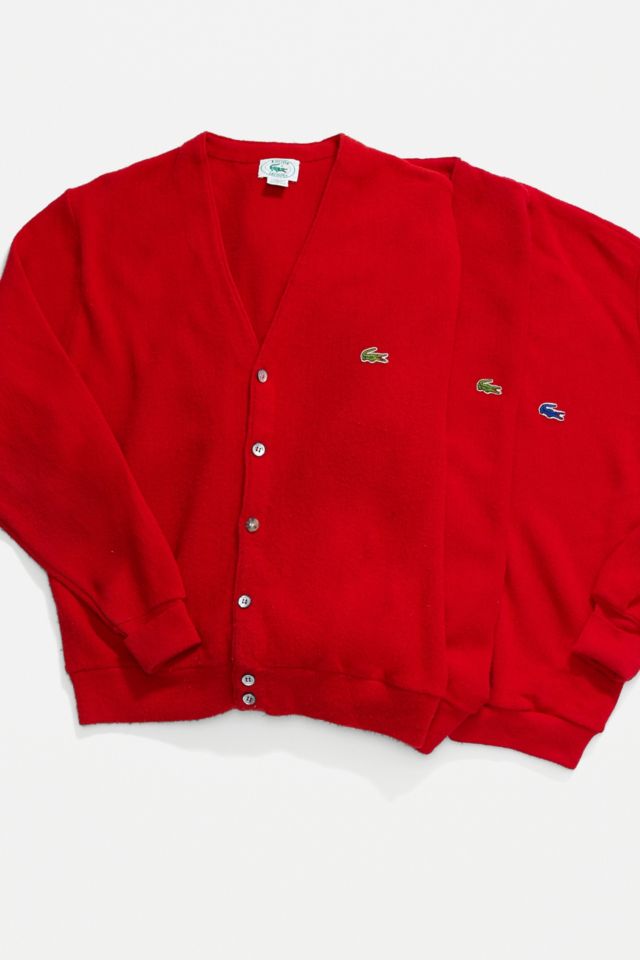 Urban Renewal Vintage Red Lacoste Cardigan | Urban Outfitters UK