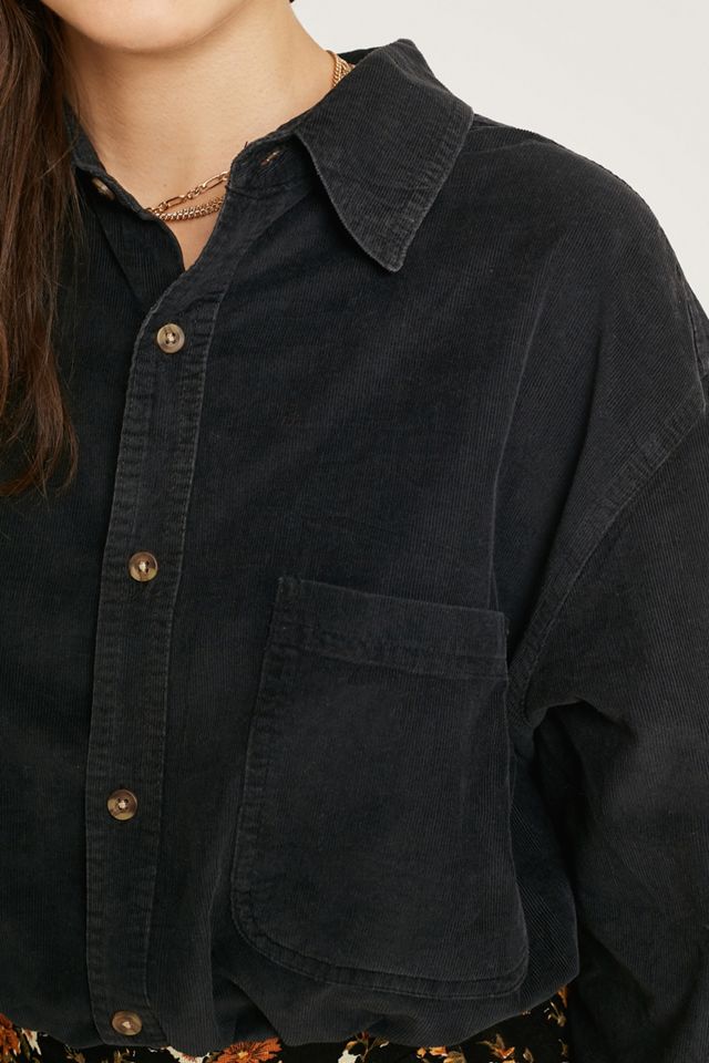 Urban Renewal Vintage Customised Bubbled Hem Corduroy Shirt #3