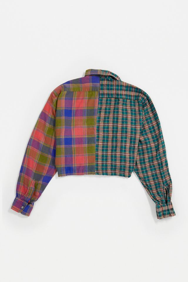 Urban Renewal Vintage Half & Half Cropped Shirt | Urban Outfitters UK