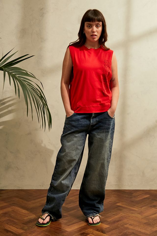 Urban Renewal Remade From Vintage Red Oversized Tank Top | Urban ...