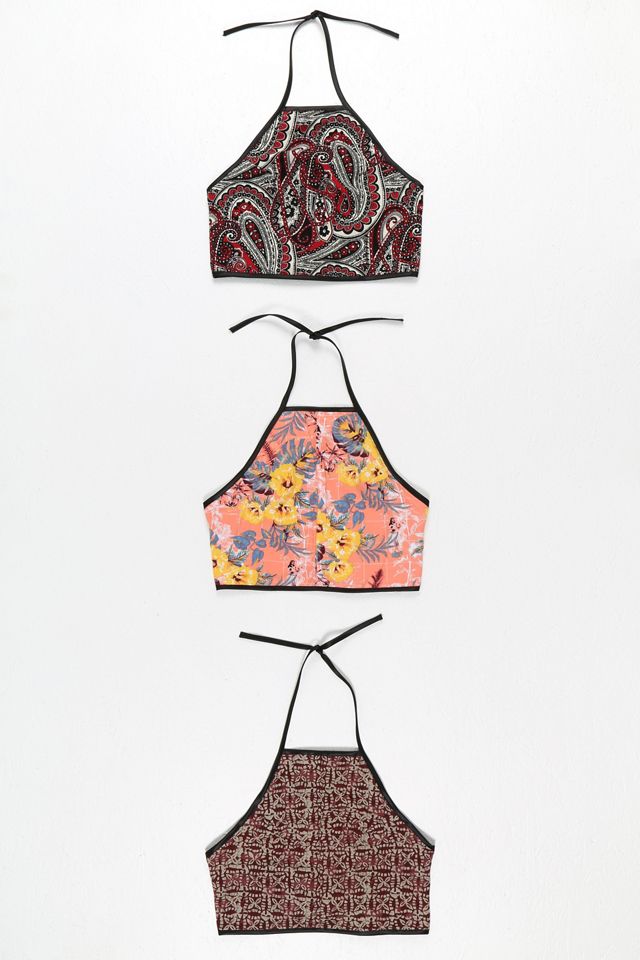 Urban Renewal rehecho de vintage rojo reversible Halterneck Top #1
