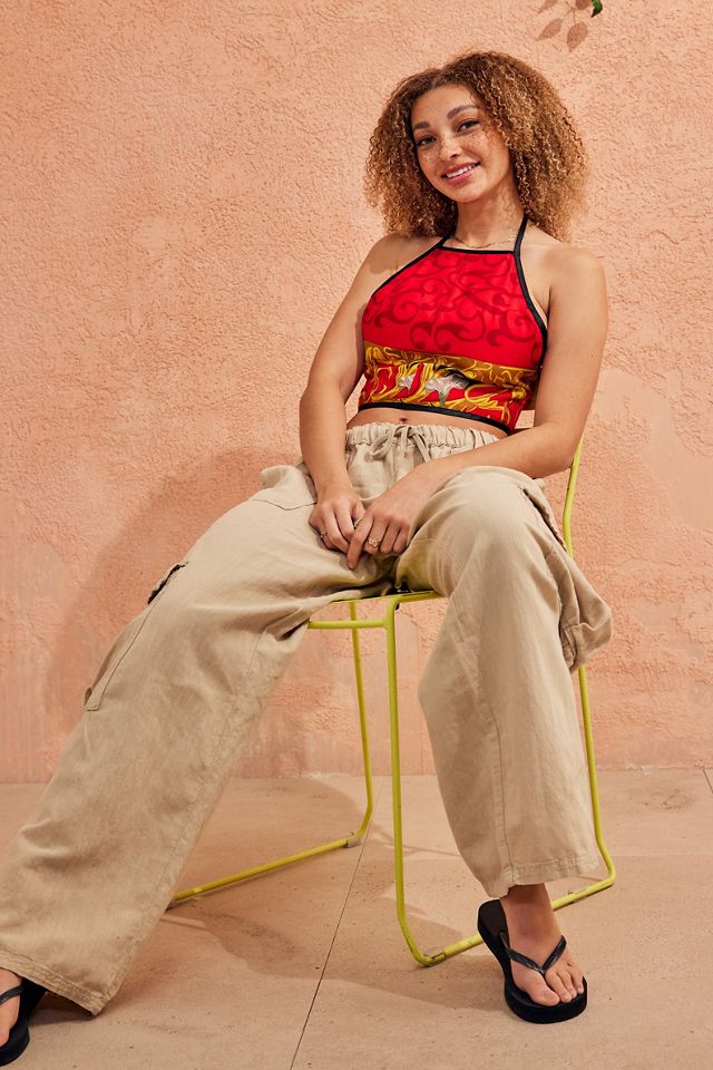 Urban Renewal rehecho de vintage rojo reversible Halterneck Top #2
