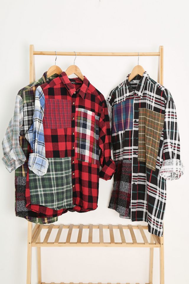Urban Renewal rifatto dalla camicia patchwork vintage a quadri #7