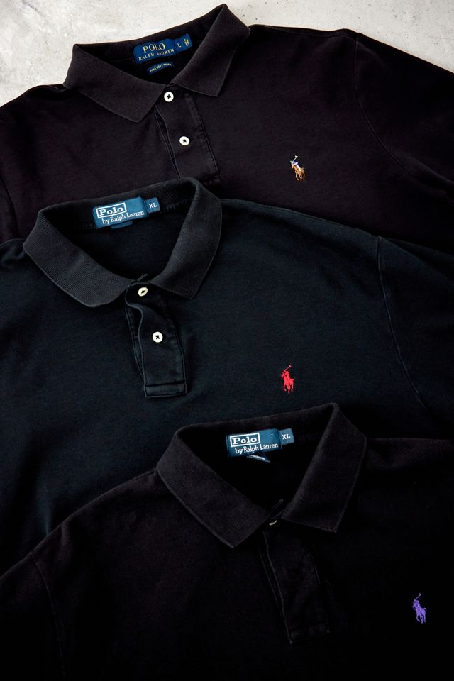 Urban Renewal Remade From Vintage Polo Nero con Marchio Corto #1