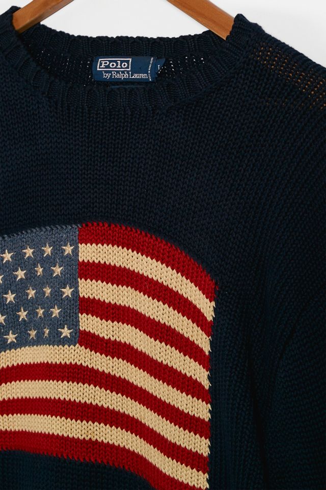 Urban Renewal One-of-a-Kind Polo Ralph Lauren USA Flag Heavy Knit Jumper #1