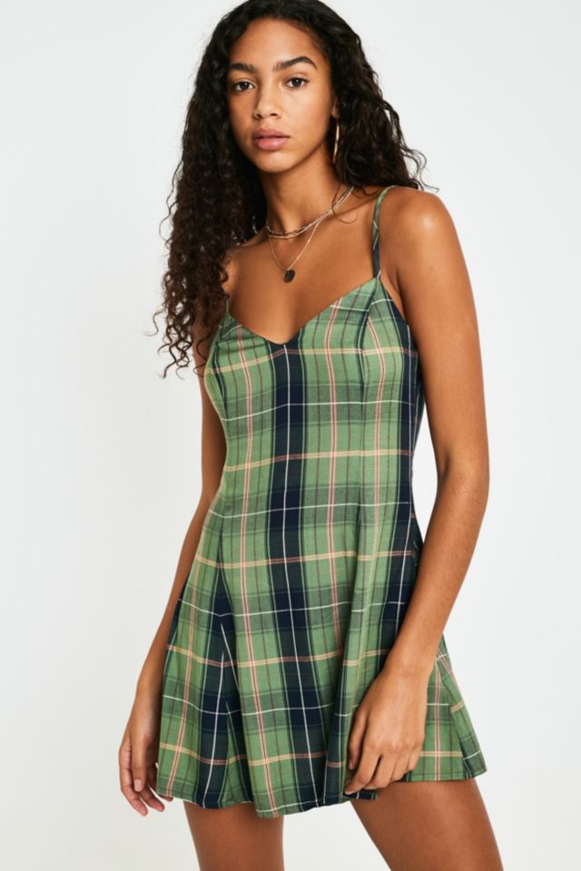 Urban Renewal Vintage Checked 90s Slip Dress Urban Outfitters UK