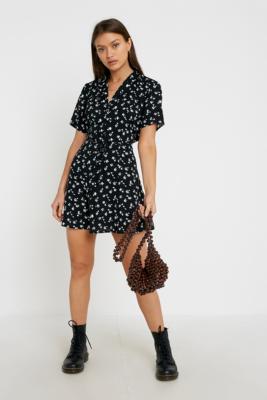 Urban Outfitters Archive Black Floral Tea Dress | Urban Outfitters UK