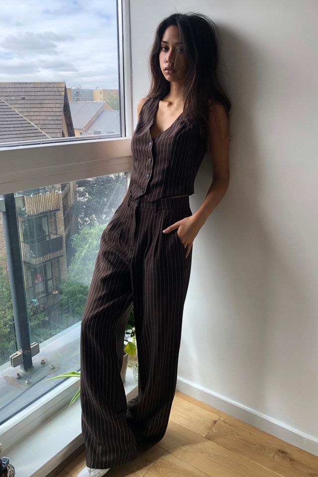 Urban Outfitters Archive Brown Pinstripe Waistcoat #2