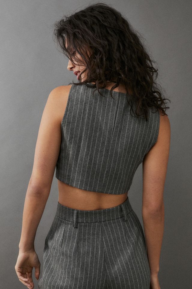Urban Outfitters Archive Grey Pinstripe Waistcoat #3