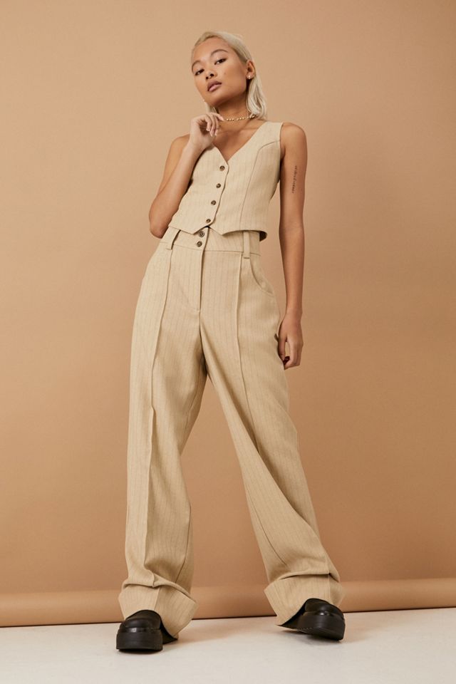 Urban Outfitters Archive Sand Pinstripe Waistcoat #1