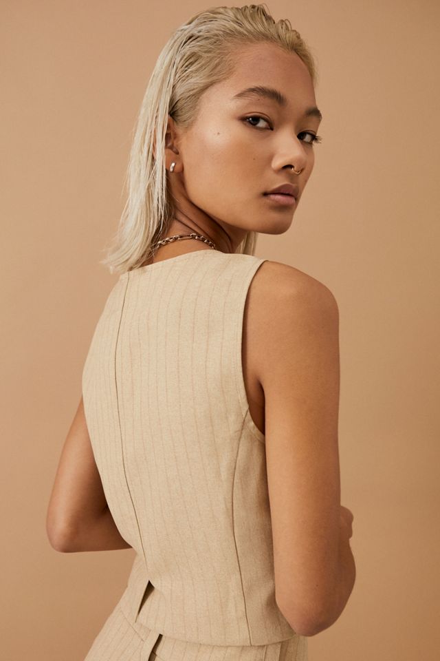 Urban Outfitters Archive Sand Pinstripe Waistcoat #2