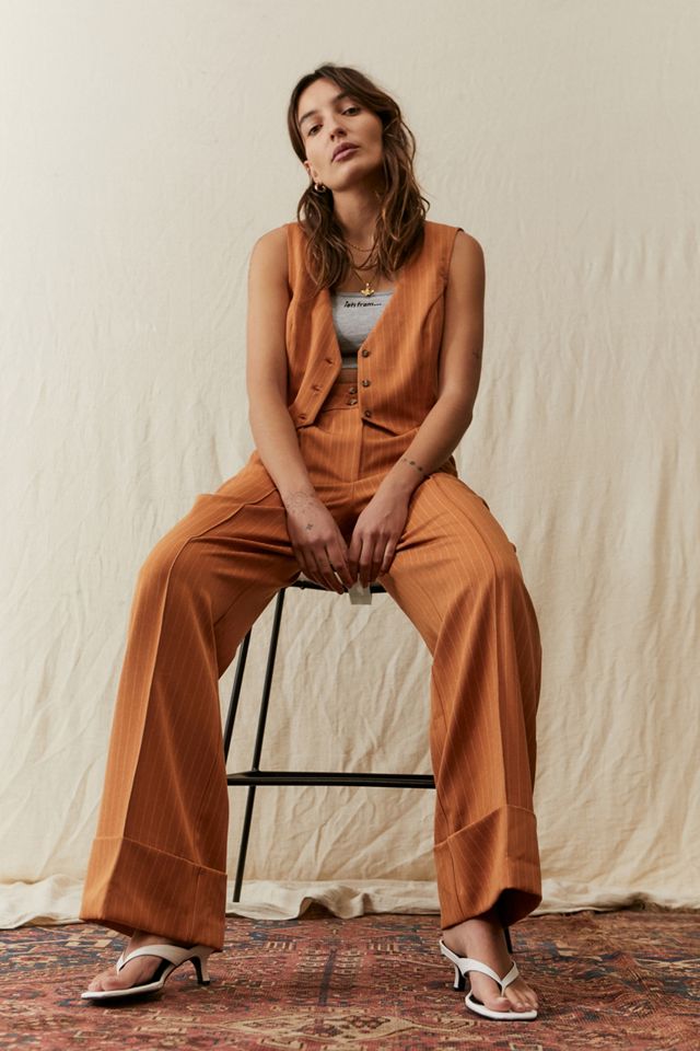 Urban Outfitters Archive Rust Pinstripe Waistcoat #1