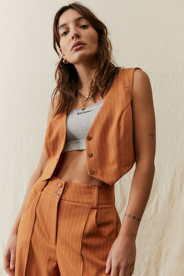 Urban Outfitters Archive Rust Pinstripe Waistcoat #2