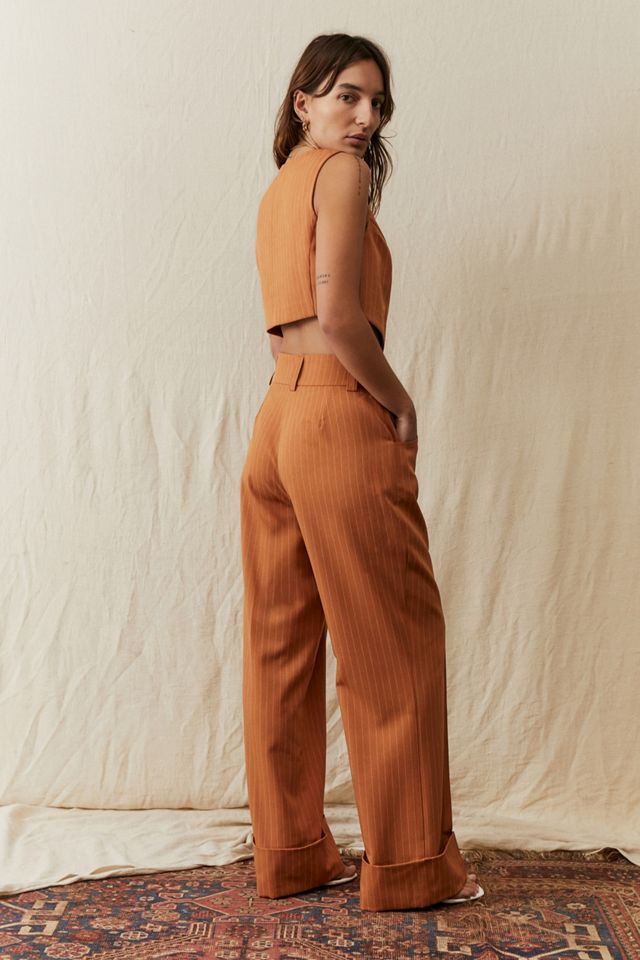 Urban Outfitters Archive Rust Pinstripe Waistcoat #3