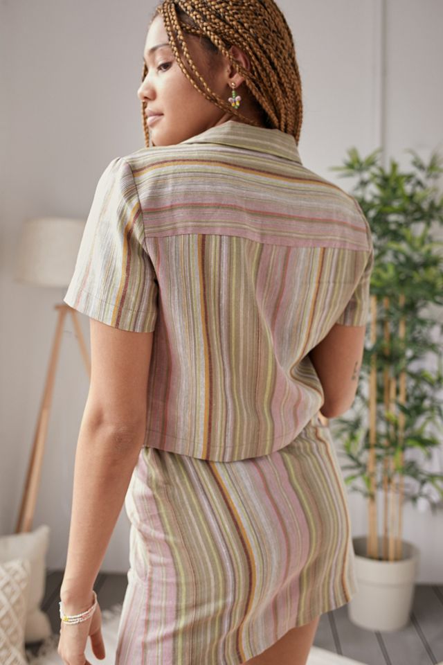 Urban Outfitters Archive Camisa de lino a rayas #2