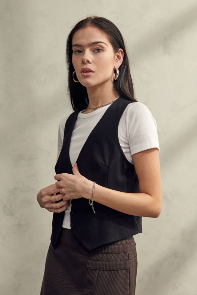 Urban Outfitters Archive Black Button-Up Waistcoat | Urban Outfitters UK