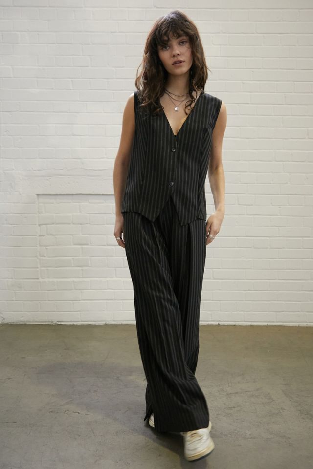 Urban Outfitters Archive Multi Pinstripe Oversized Waistcoat #2