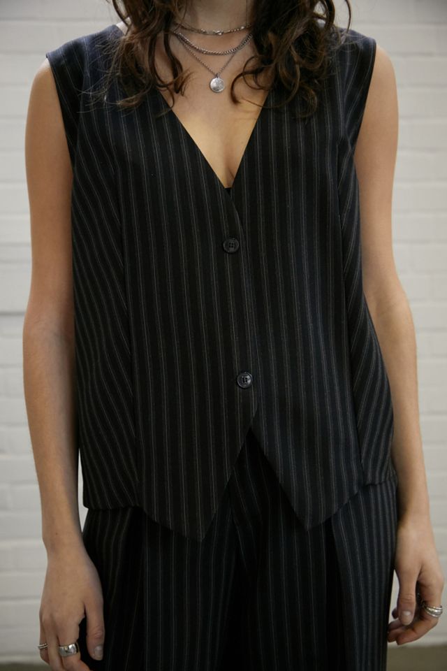 Urban Outfitters Archive Multi Pinstripe Oversized Waistcoat #3