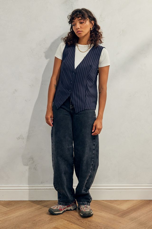 Urban Outfitters Archive Navy Pinstripe Waistcoat #2