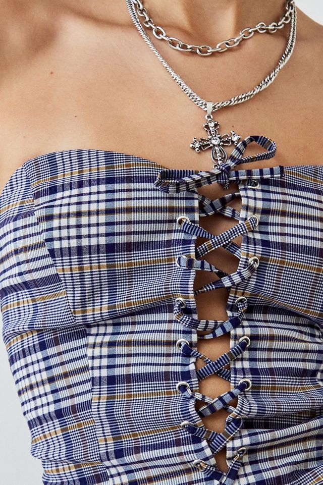 Archive At UO – Bandeau-Top „Lily“ mit Karomuster #2