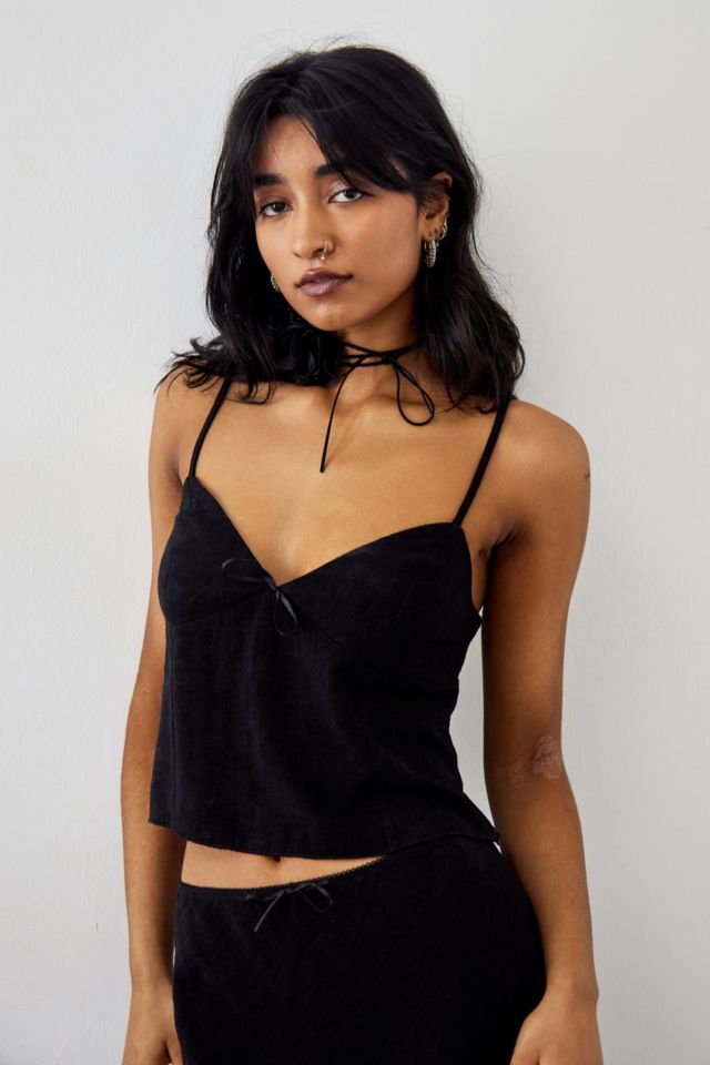 Archive At UO Black Myla Linen Cami Top | Urban Outfitters UK
