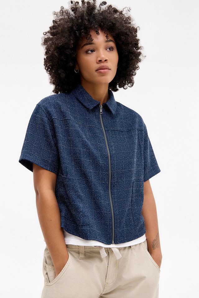Archive At UO Blue Zip-Through Shirt #2