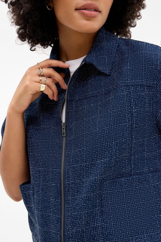 Archive At UO Blue Zip-Through Shirt #3