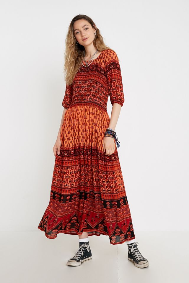 Urban Renewal Salvaged Deadstock Geo Print Crinkle Maxi Dress | Urban ...