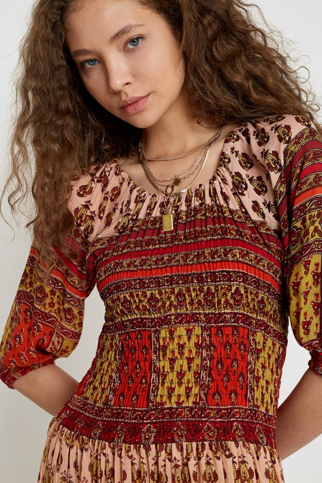 Urban Renewal Salvaged Deadstock - Robe longue froissée géométrique #2