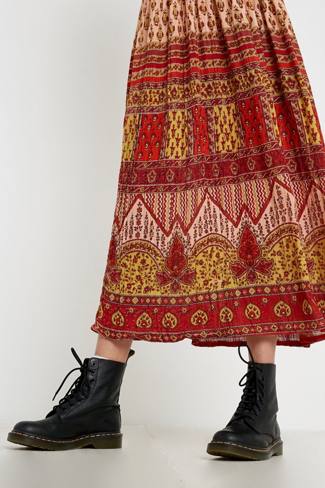 Urban Renewal Salvaged Deadstock - Robe longue froissée géométrique #3