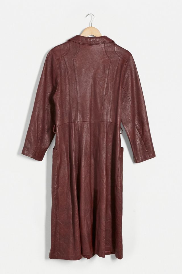 Urban Renewal Vintage Brown Leather Trench Coat #3