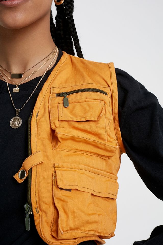 Urban Renewal Salvaged Deadstock Orange Bleach Utility Gilet #1