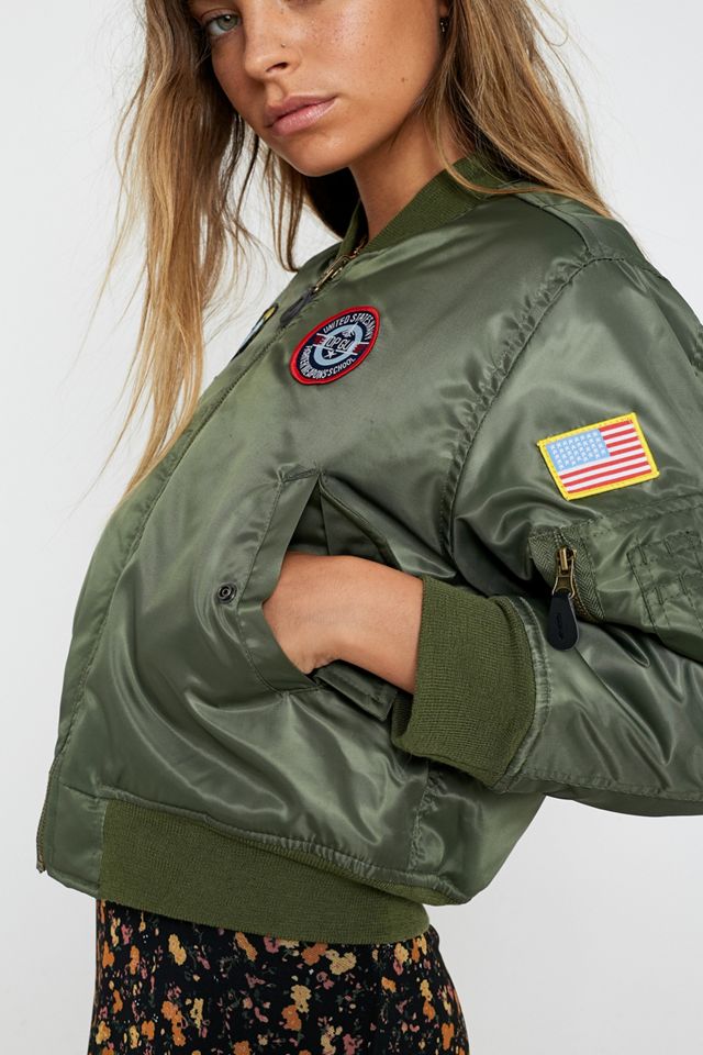 Urban Renewal Salvaged Deadstock – Enge Bomberjacke „MA1“ mit Aufnähern #2