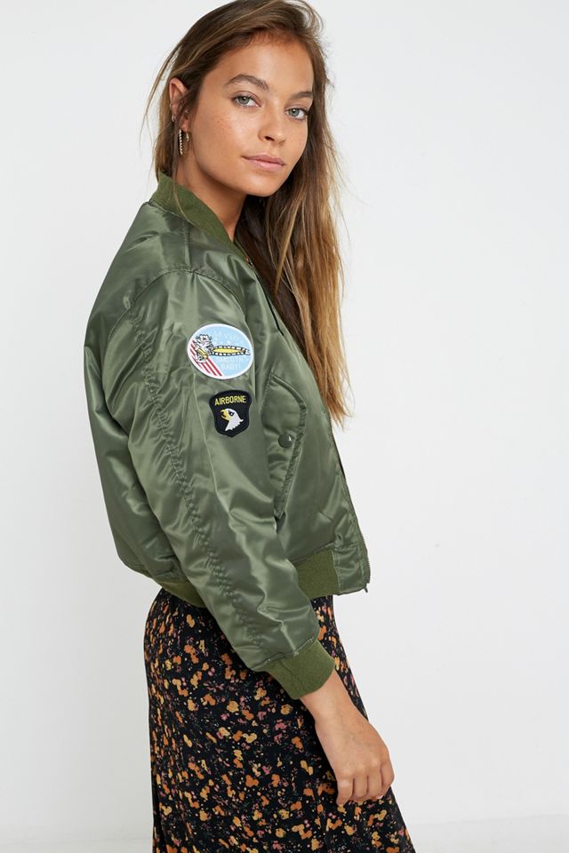 Urban Renewal Salvaged Deadstock – Enge Bomberjacke „MA1“ mit Aufnähern #3