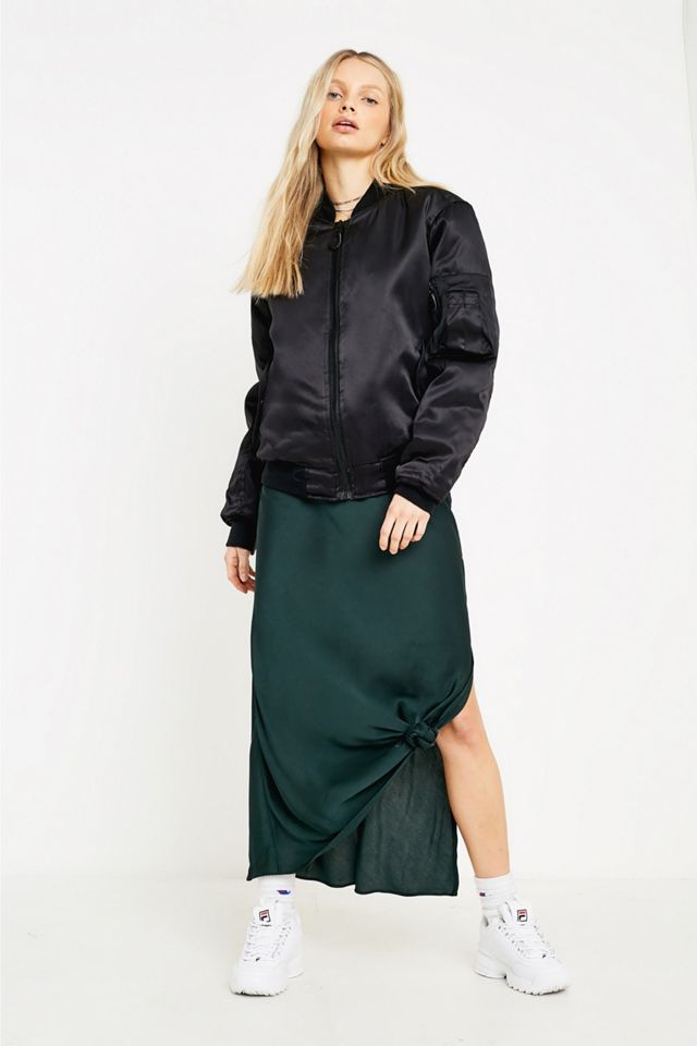 Urban Renewal Vintage Black Silky MA1 Jacket #2
