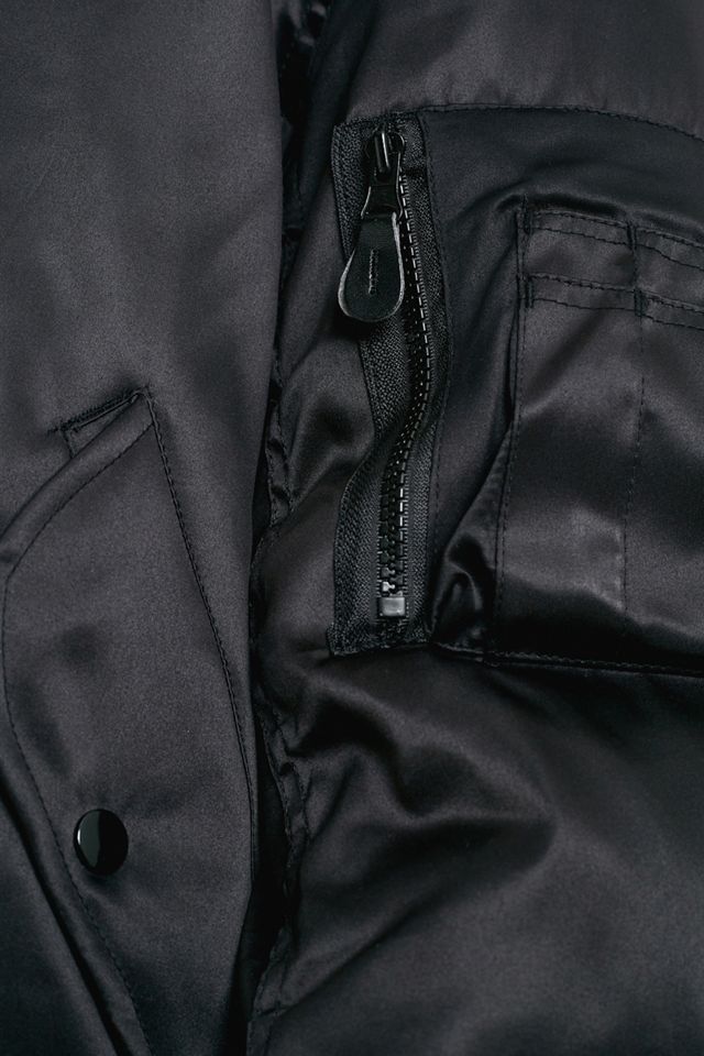 Urban Renewal Vintage Black Silky MA1 Jacket #3