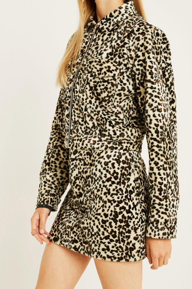 Urban Renewal Remnants Baby Leopard Print Faux Fur Jacket #4