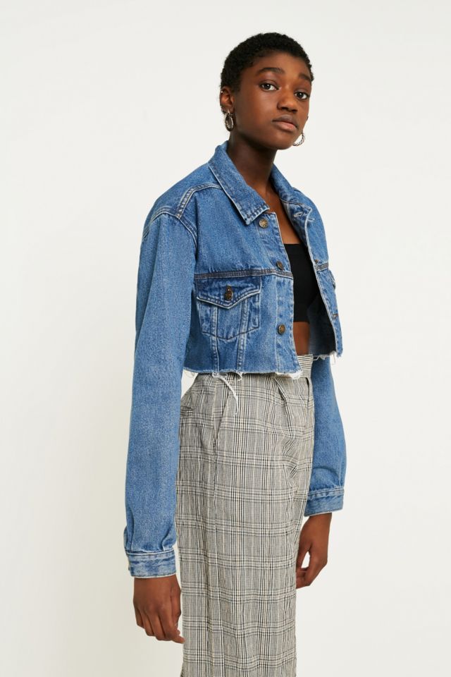 Urban outfitters cropped denim on sale jacket