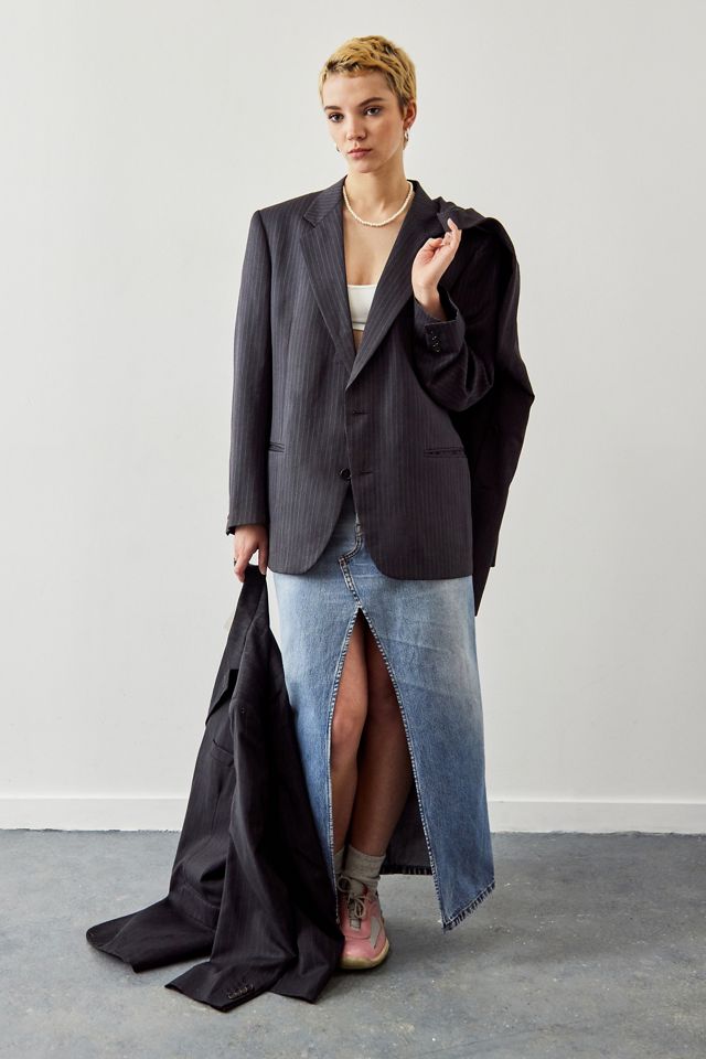Blazer Vintage a Righe Grigie Urban Renewal
