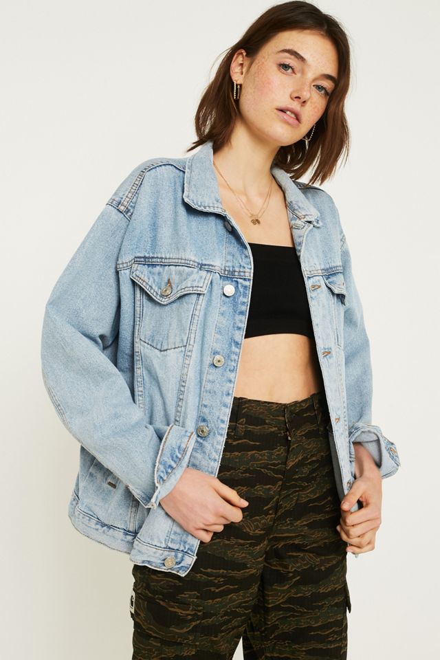 Urban Renewal Vintage Customised Bleached Denim Trucker Jacket #1