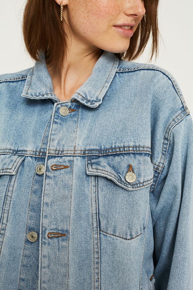 Urban Renewal Vintage Customised Bleached Denim Trucker Jacket #2