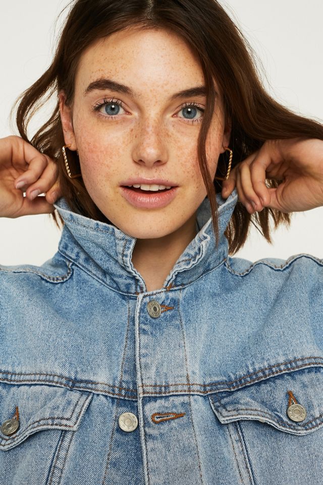 Urban Renewal Vintage Customised Bleached Denim Trucker Jacket #3