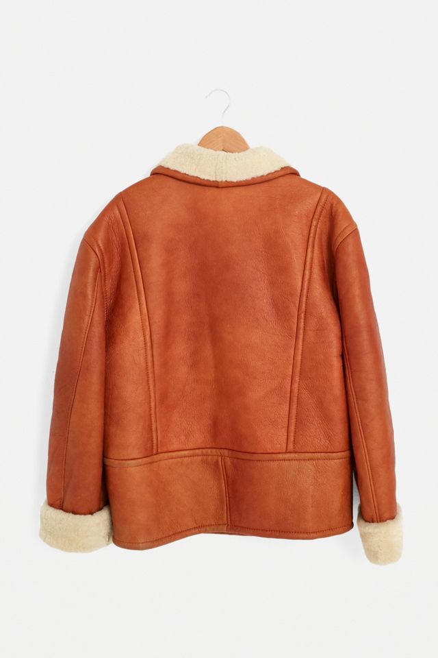 Urban Renewal - Manteau One-Of-A-Kind en peau de mouton marron #1