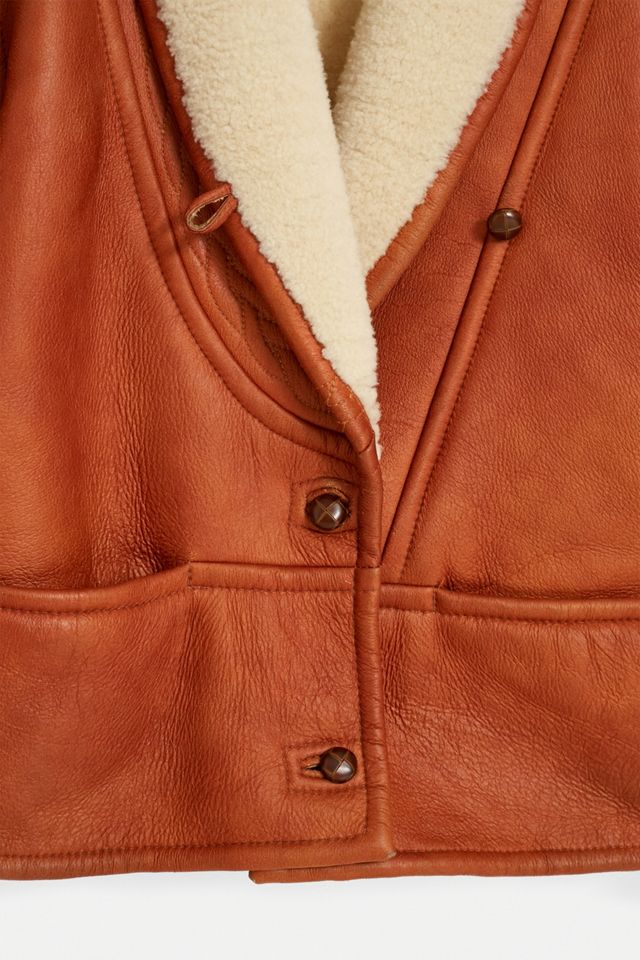 Urban Renewal - Manteau One-Of-A-Kind en peau de mouton marron #2