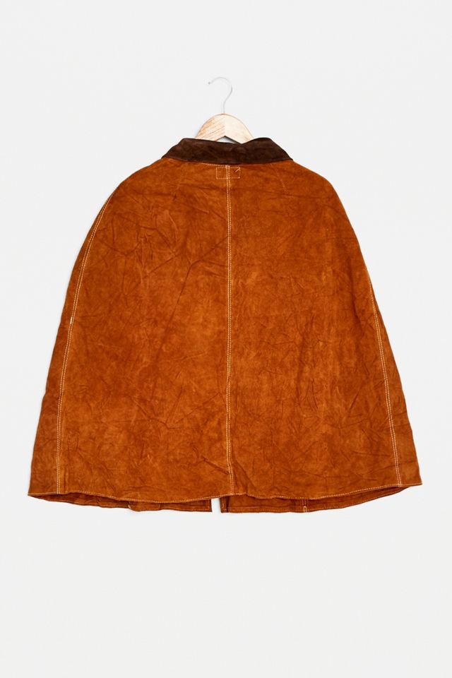 Urban Renewal One-Of-A-Kind Flower Suede Poncho Jacket #2