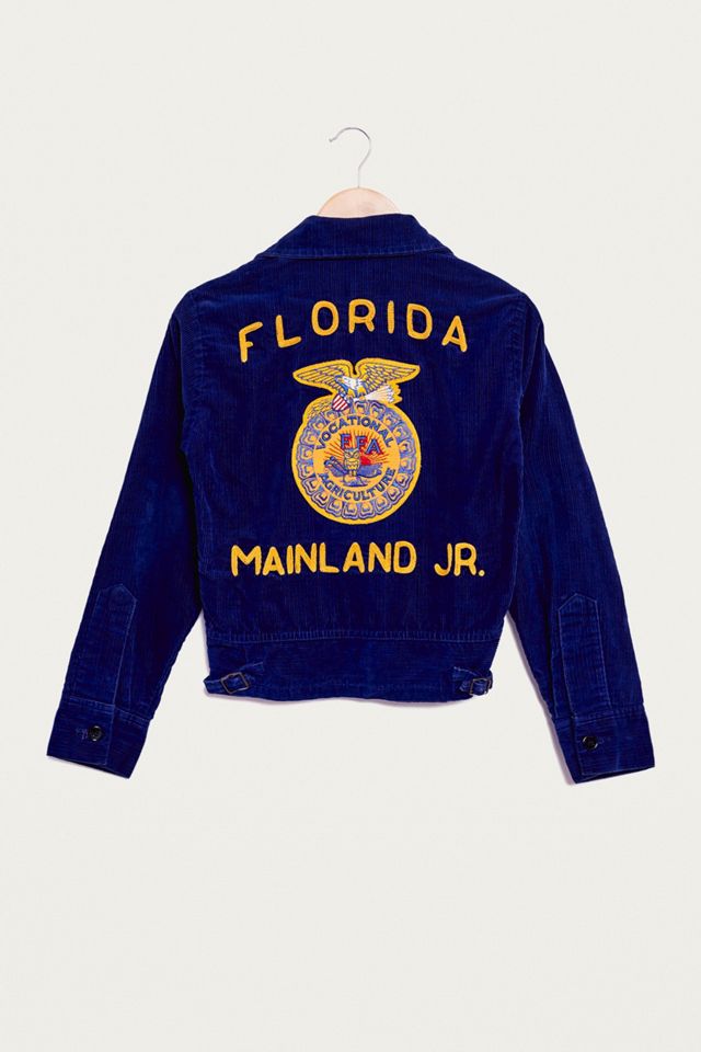 Urban Renewal Vintage Chaqueta de pana florida única en su tipo #1